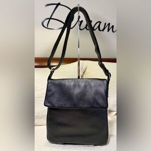 Gently Used Derek Alexander Black Leather Messenger Bag